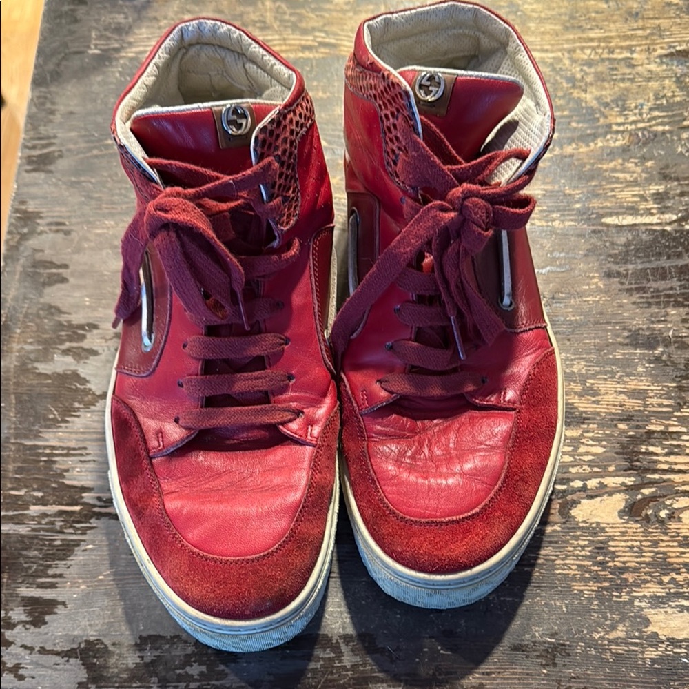 Gucci Red High-Top Sneakers